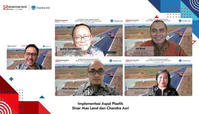Sinar Mas Land dan Chandra Asri Manfaatkan Limbah Sampah Plastik Menjadi Aspal