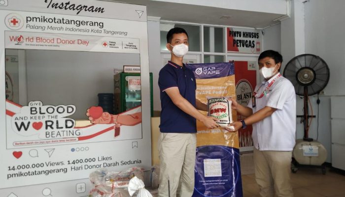 PMI Tangerang Terima Bantuan Berupa Beras Sebanyak 300kg dari Gap Vape