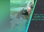 Akibat Jalan Rusak, Guru SD di Pandeglang Jatuh ke Sawah