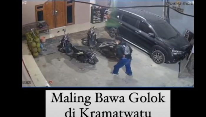 Viral! Maling Bawa Golok Terekam Kamera Pengintai Di Kramatwatu Serang
