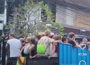 Viral! Rombongan Bule Naik Truk Keliling Bali. Netizen: Kirain Rombongan Hajatan