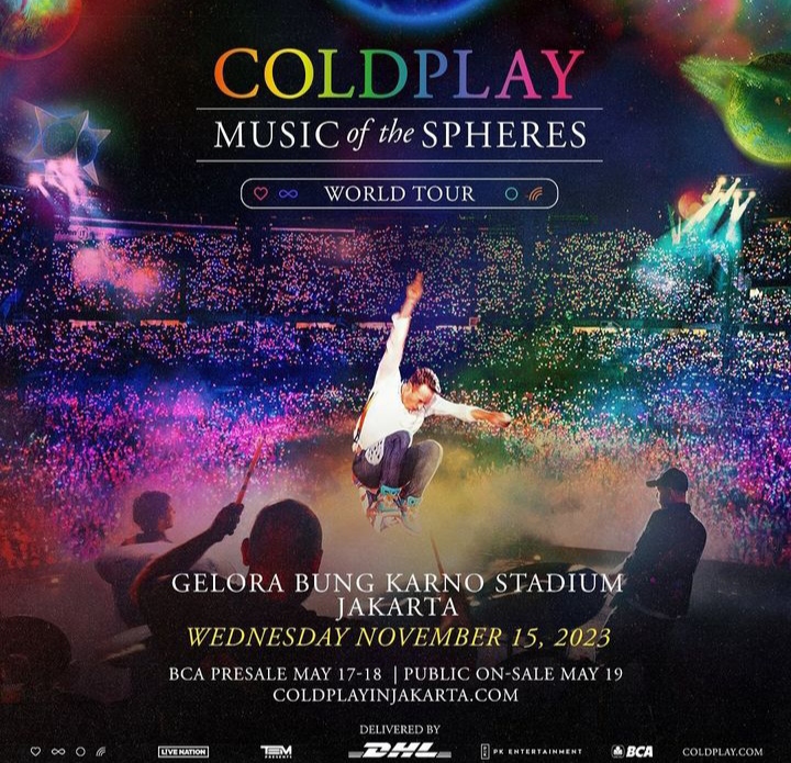 Tangkapan layar Instagram @pkentertainment.id, Coldplay konser di Jakarta pada 15 November 2023.