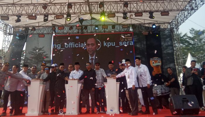 Resmi Launching Maskot dan Jingle, KPU Kabupaten Serang Harap Partisipasi Pemilih 2024 Diatas 70 Persen