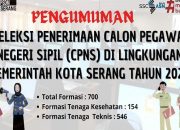 Pemkot Serang Buka Lowongan CPNS 2024 untuk 700 Formasi Jabatan, Simak Info Lengkapnya