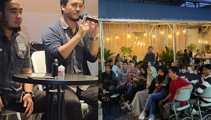 Paslon Wali Kota dan Wakil Wali Kota Cilegon Robinsar-Fajar Diberondong Pertanyaan Mahasiswa
