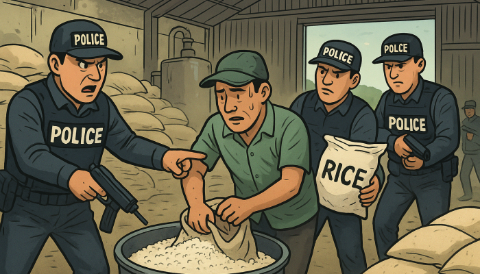 PARAH! Ternyata Ada Pabrik Beras Oplosan di Pamarayan, Digrebek Polisi