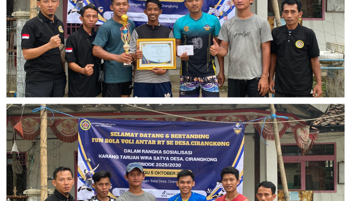 Karang Taruna Desa Cirangkong Gelar Turnamen Volly Ball, Warga Antusias