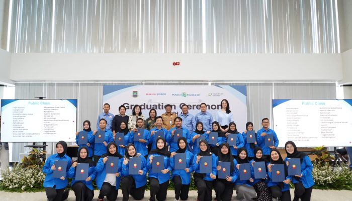 82 Peserta Angkatan Pertama Foundation Lulus Bahasa Korea di Cilegon di PT Krakatau Posco 